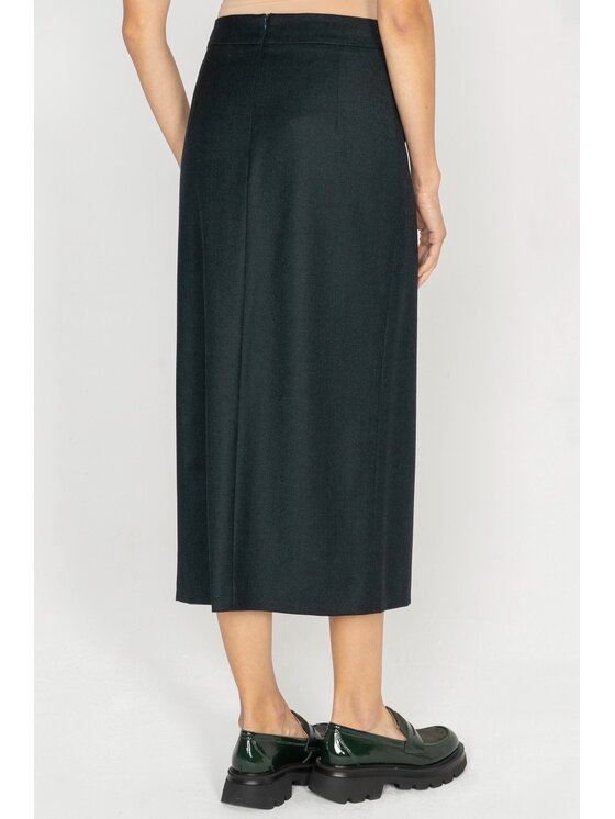 Deni Cler Milano Deni Cler Milano Spódnica midi W-DC-7056-D5-E2-48-1 Zielony Regular Fit