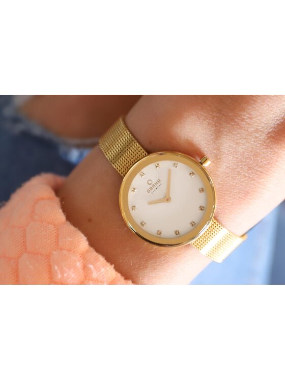 Obaku Obaku Zegarek V161LXGIMG Złoty