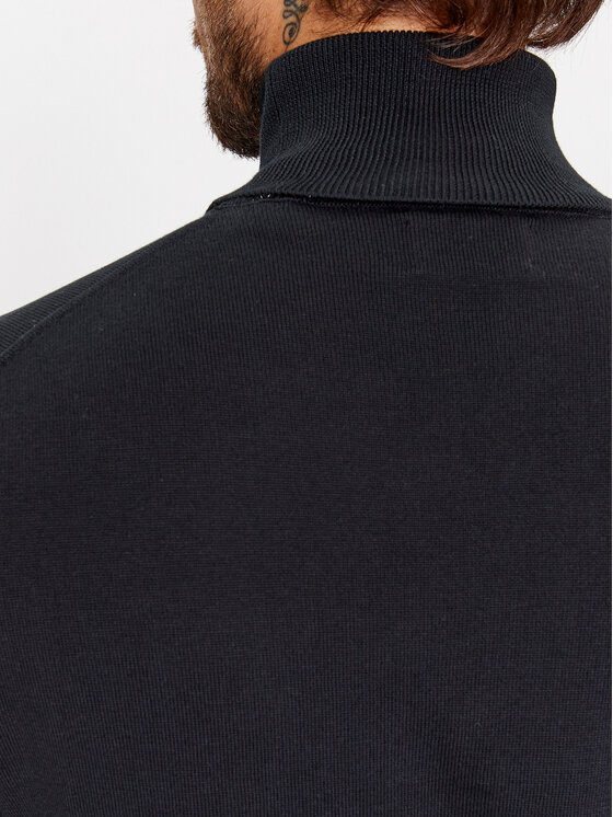 Gant Gant Rollkragenpullover Classic Cotton Rollerneck 8030563 Schwarz Regular Fit