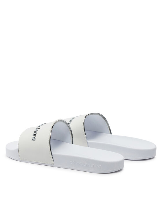Calvin Klein Jeans Calvin Klein Jeans Pantoletten Slide Instituitional Mtr YW0YW01508 Weiß