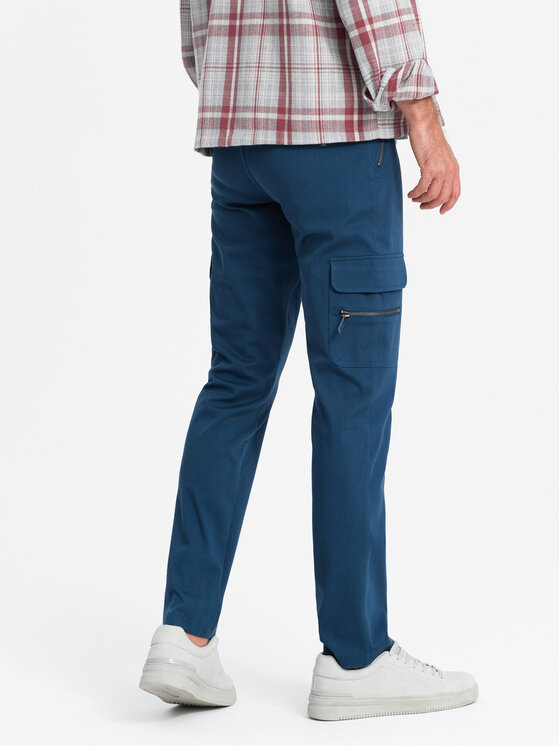 Ombre Ombre Spodnie dresowe OM-PACG-0204 Niebieski Regular Fit