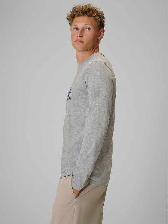 4F 4F Longsleeve SPORTS CLUB Szary jasny Regular Fit