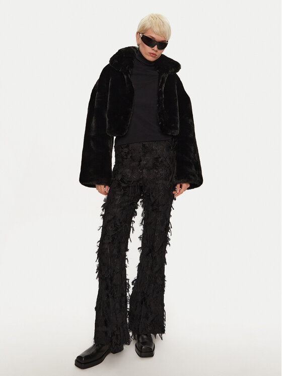ROTATE ROTATE Pelliccia Rasia 113110100 Nero Regular Fit