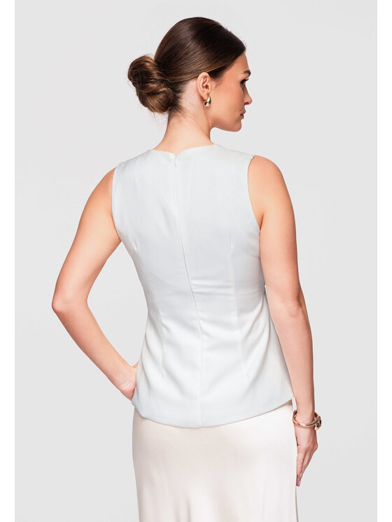 Ombre Ombre Bluzka OW-TS-E0001 Biały Slim Fit