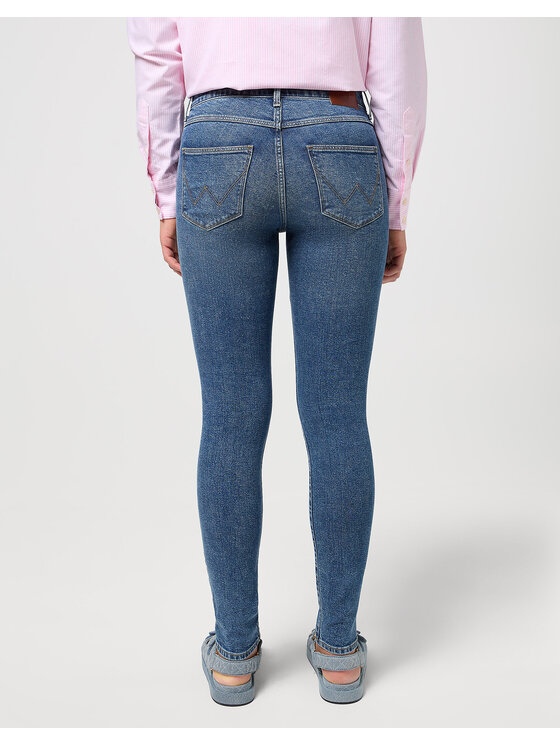 Wrangler Wrangler Jeansy HIGH SKINNY Niebieski Slim Fit
