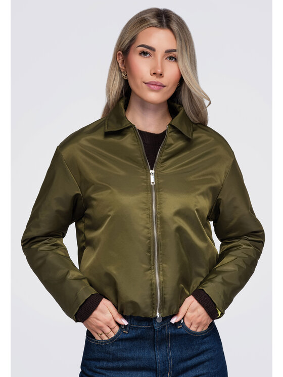 Ombre Ombre Bunda pro přechodné období OW-JT-E0003 Khaki Relaxed Fit