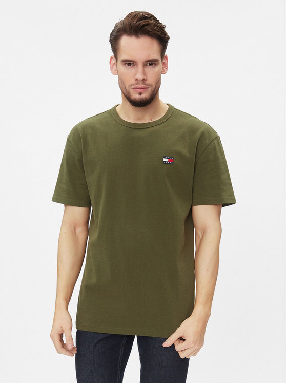 Tommy Jeans Tricou Classic Xs Badge DM0DM17870 Verde Classic Fit