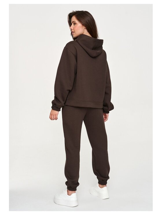 Makadamia Makadamia Dres M948 Brązowy Loose Fit