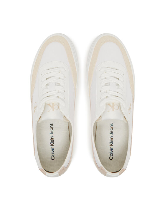 Calvin Klein Jeans Calvin Klein Jeans Sneakersy Vulc Flatform Low Cv Mix Mg YW0YW01770 Bílá
