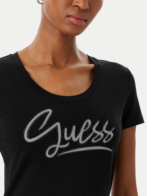 Guess Guess Póló W6RI24 J1314 Fekete Regular Fit