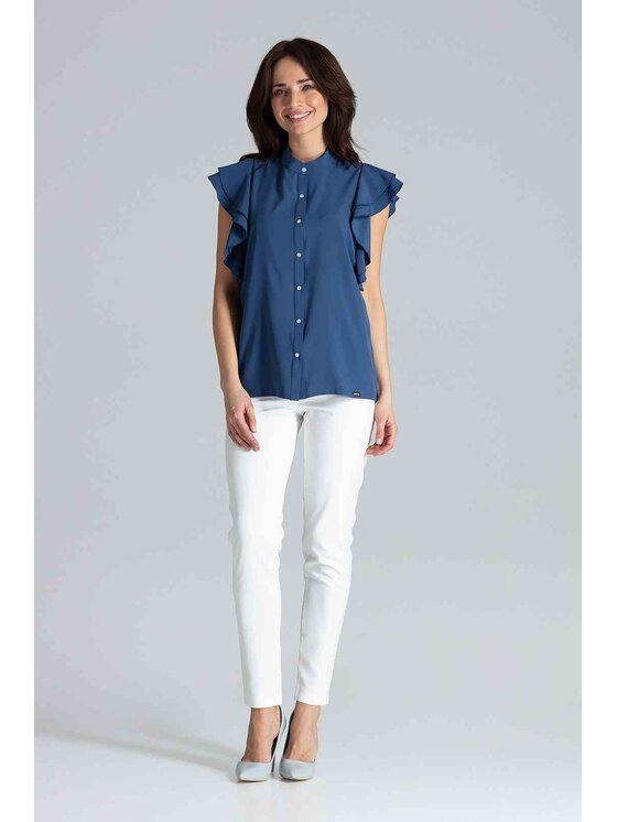 Lenitif Lenitif Blusa K482 Blu Regular Fit