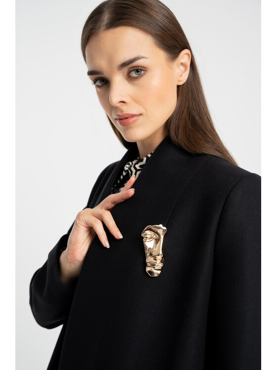 CLICK CLICK Παλτό χειμωνιάτικο 70-0023 Μαύρο Comfortable Fit