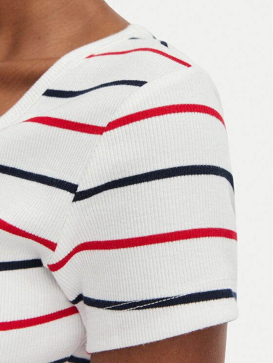 Tommy Jeans Tommy Jeans T-Shirt DW0DW17385 Λευκό Slim Fit