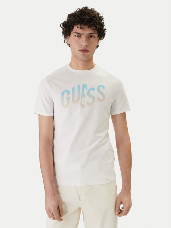 Guess Guess T-Shirt F6GI02 J1314 Λευκό Slim Fit