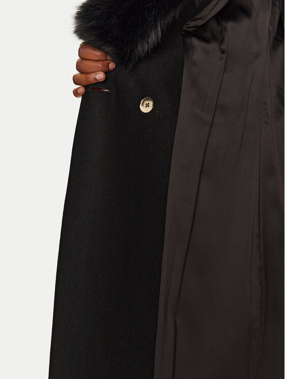 YES LONDON YES LONDON Palton de lână CD1184/ECO Negru Regular Fit