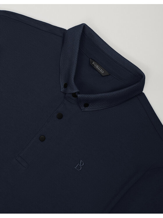 Borgio Borgio Polo matteo Granatowy Classic Fit