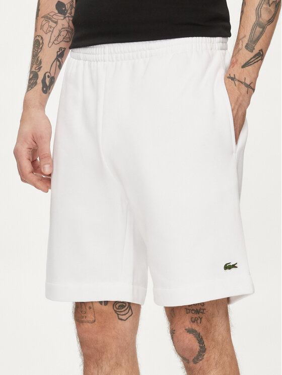 Lacoste Športové kraťasy GH9627 Biela Regular Fit