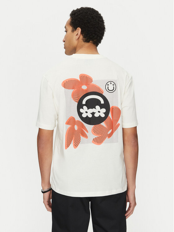 HUGO HUGO T-shirt Nufloro 50533387 Bijela Regular Fit