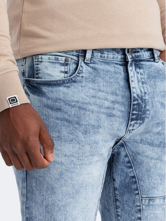 Ombre Ombre Jeansy OM-PADP-0161 Modrá Slim Fit
