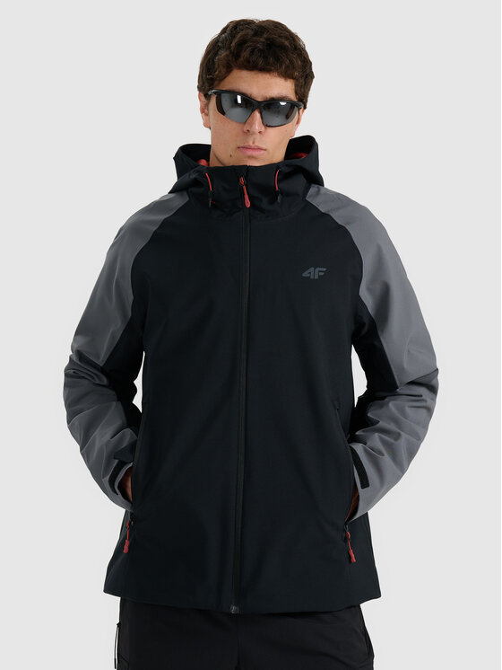 4F 4F Kurtka przejściowa MIDSHOP TEXTILE Szary Regular Fit
