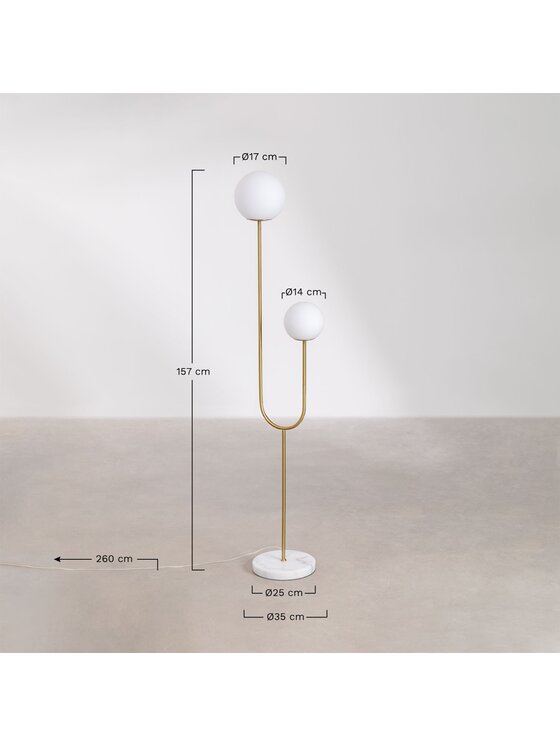 MIAhome MIAhome Lampa podłogowa złota podwójna HALM 157 cm Złoty
