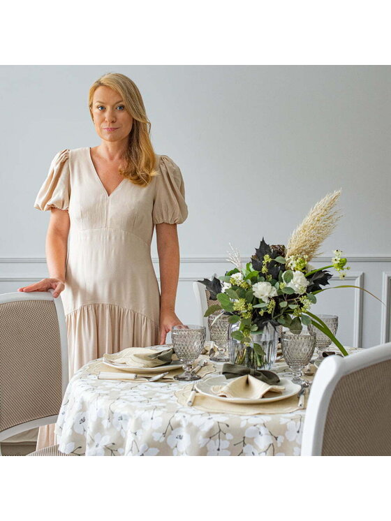Roseberry Home Roseberry Home Obrus Petali Beżowy