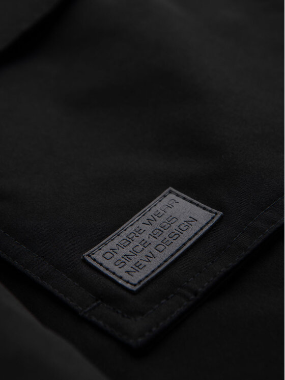Ombre Ombre Parka OM-JAPJ-0316 Czarny Regular Fit
