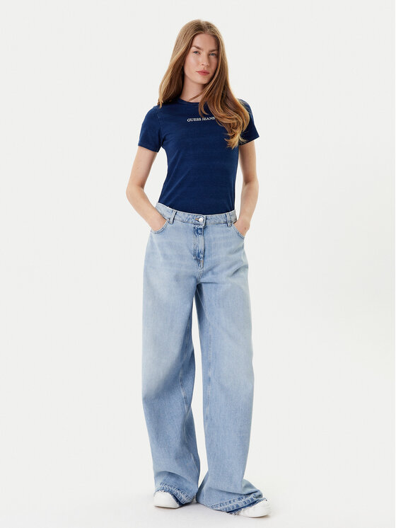 Guess Jeans Guess Jeans T-Shirt W5GI41 KCTL1 Granatowy Slim Fit