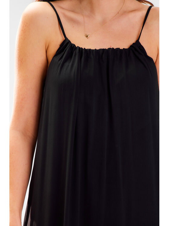 Awama Awama Sukienka letnia A582 Czarny Basic Fit