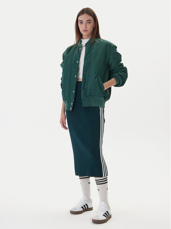 adidas adidas Пола тип молив adicolor Knit 3-Stripes JW2662 Зелен Regular Fit