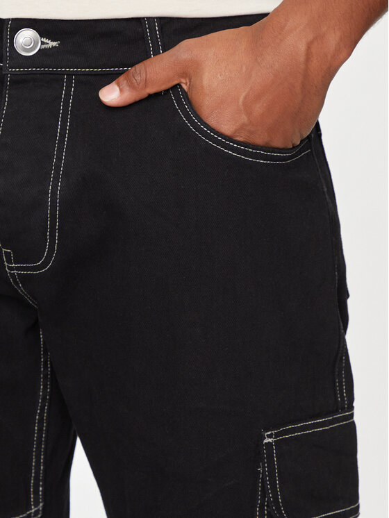 Brave Soul Brave Soul Jeansy MJN-SPACEBLK Czarny Straight Fit