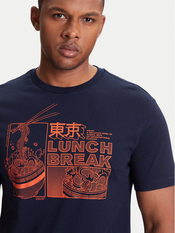 United Colors Of Benetton United Colors Of Benetton T-shirt 3I1XU10A4 Tamnoplava Relaxed Fit