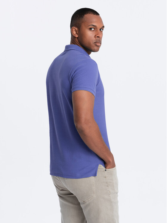Ombre Ombre Polokošile OM-POBS-0100 Fialová Regular Fit