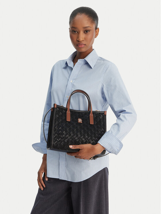 Tommy Hilfiger Geantă Th City Mini Tote AW0AW18393 Negru