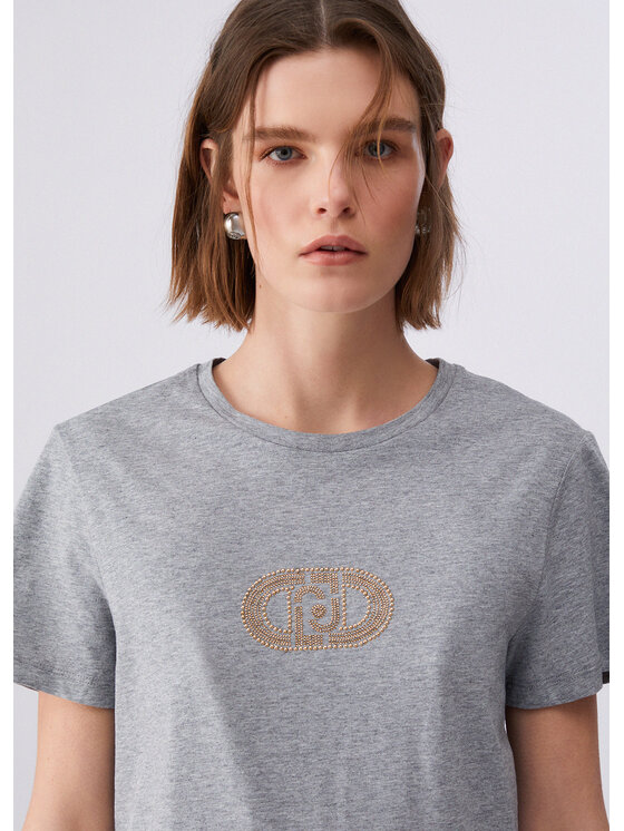 Liu Jo Liu Jo T-Shirt WA6491JS923P9526 Szary Regular Fit