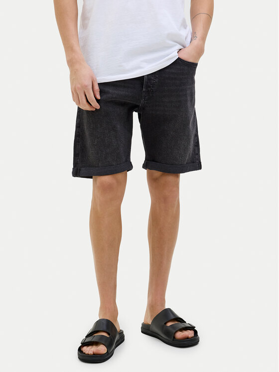 Jack&Jones Pantaloncini di jeans Rick 12269612 Nero Regular Fit, taglia : M
