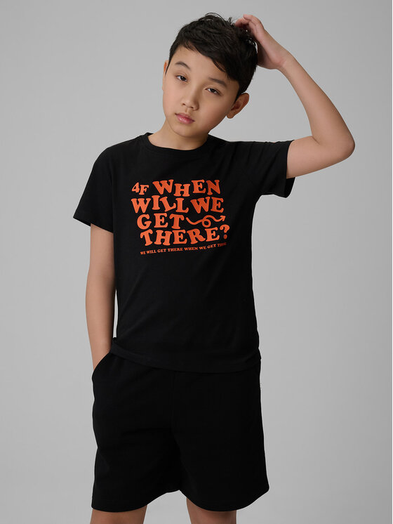 4F 4F T-Shirt HIKING TRIP Czarny Regular Fit