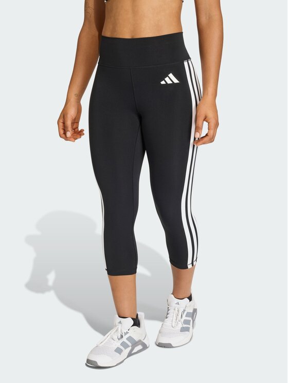 adidas adidas Legginsy Optime Essentials Workout 3-Stripes 3/4 Czarny Fitted Fit