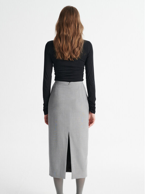 MARI PRETI MARI PRETI Pouzdrová sukně SELENE Šedá Slim Fit