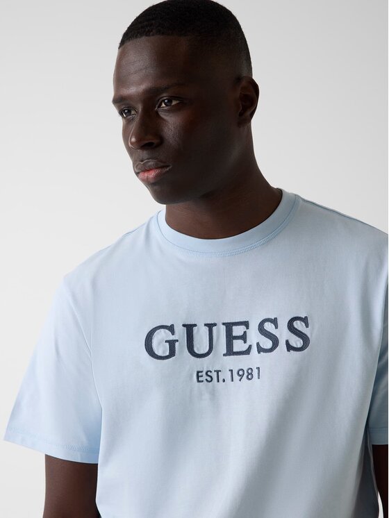 Guess Guess T-Shirt 182676 Modrá Classic Fit
