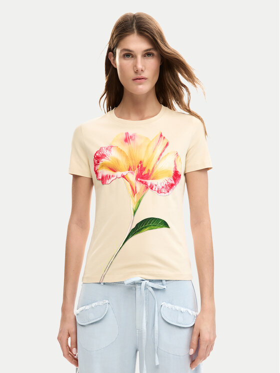 Desigual Desigual Tricou Estocolmo 26SWTK03 Bej Regular Fit