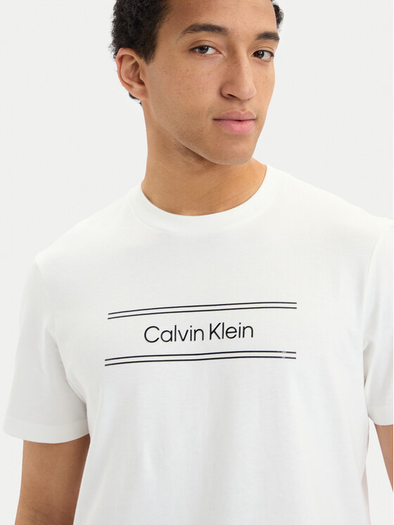 Calvin Klein Calvin Klein T-Shirt SS 20s EU LV04LG813G Biały Regular Fit