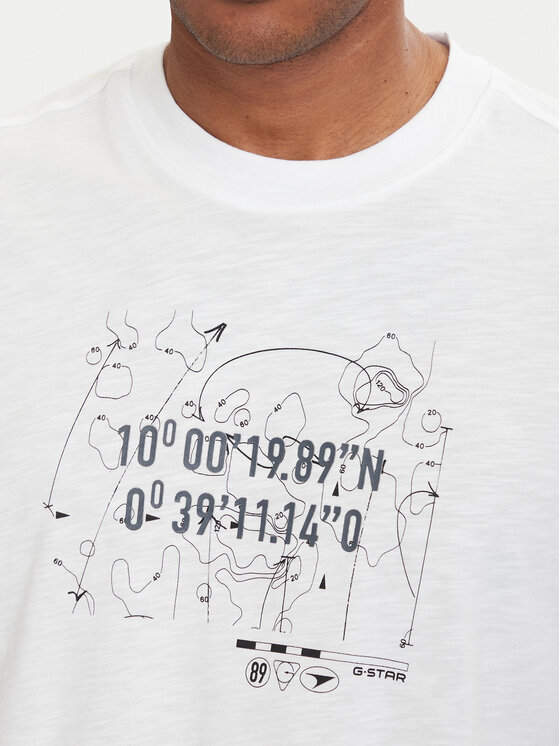 G-Star Raw G-Star Raw T-Shirt Coord D29344-C372 Λευκό Relaxed Fit