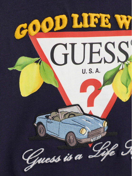 Guess Guess Tricou N6GI07 K8HM4 Bleumarin Regular Fit