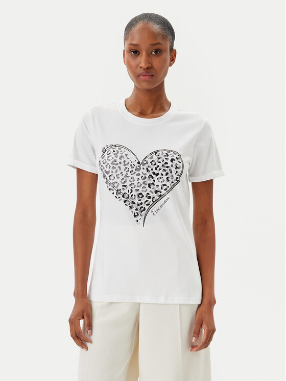 Fracomina Fracomina Tricou FR25ST3019J401N5 Alb Regular Fit
