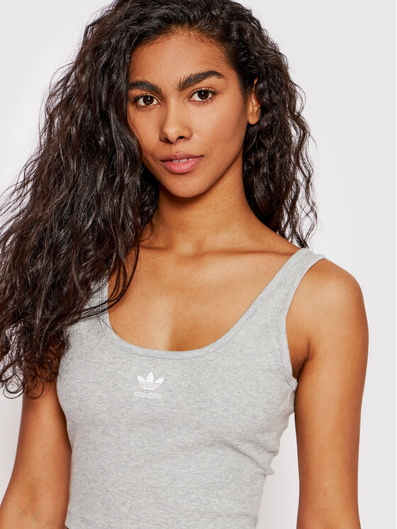 adidas Top adicolor Essentials Rib HF3398 Siva Slim Fit | Modivo.si