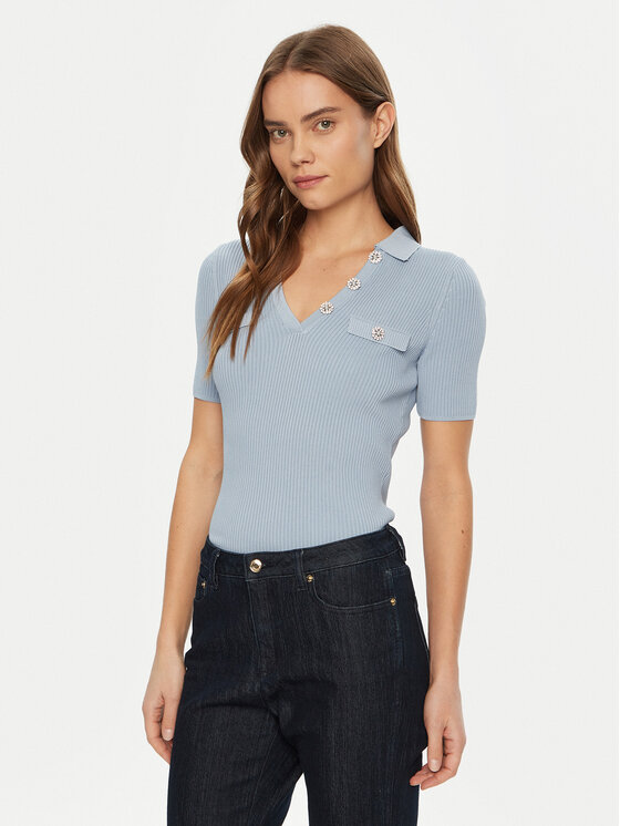 Guess Sveter W5RR25 Z2U00 Modrá Regular Fit