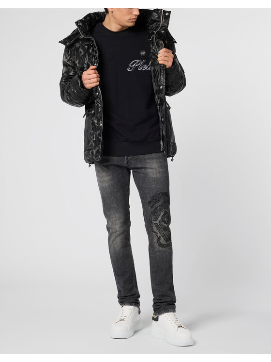 PHILIPP PLEIN PHILIPP PLEIN Kurtka puchowa 28621 Czarny Regular Fit