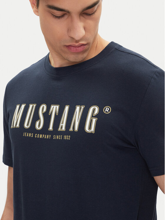 Mustang Mustang Tričko Austin 1016281 Tmavomodrá Regular Fit