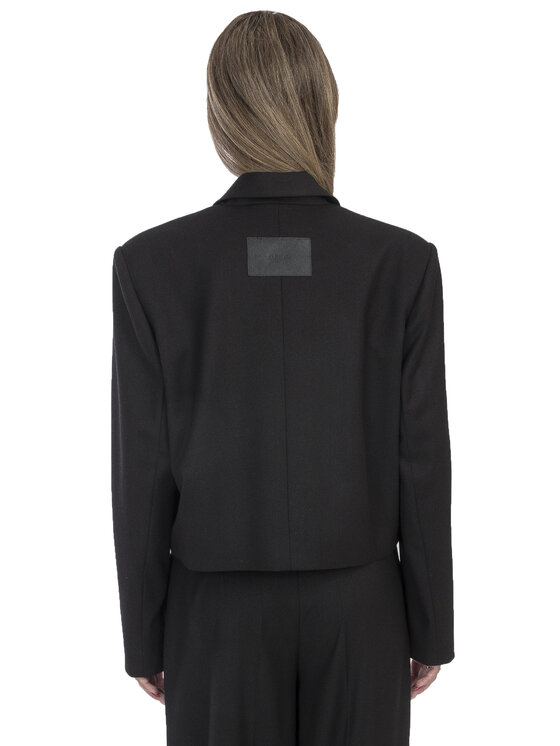 OPRA OPRA Marynarka OP-LEILA-BLAZER-BLACK Czarny Regular Fit